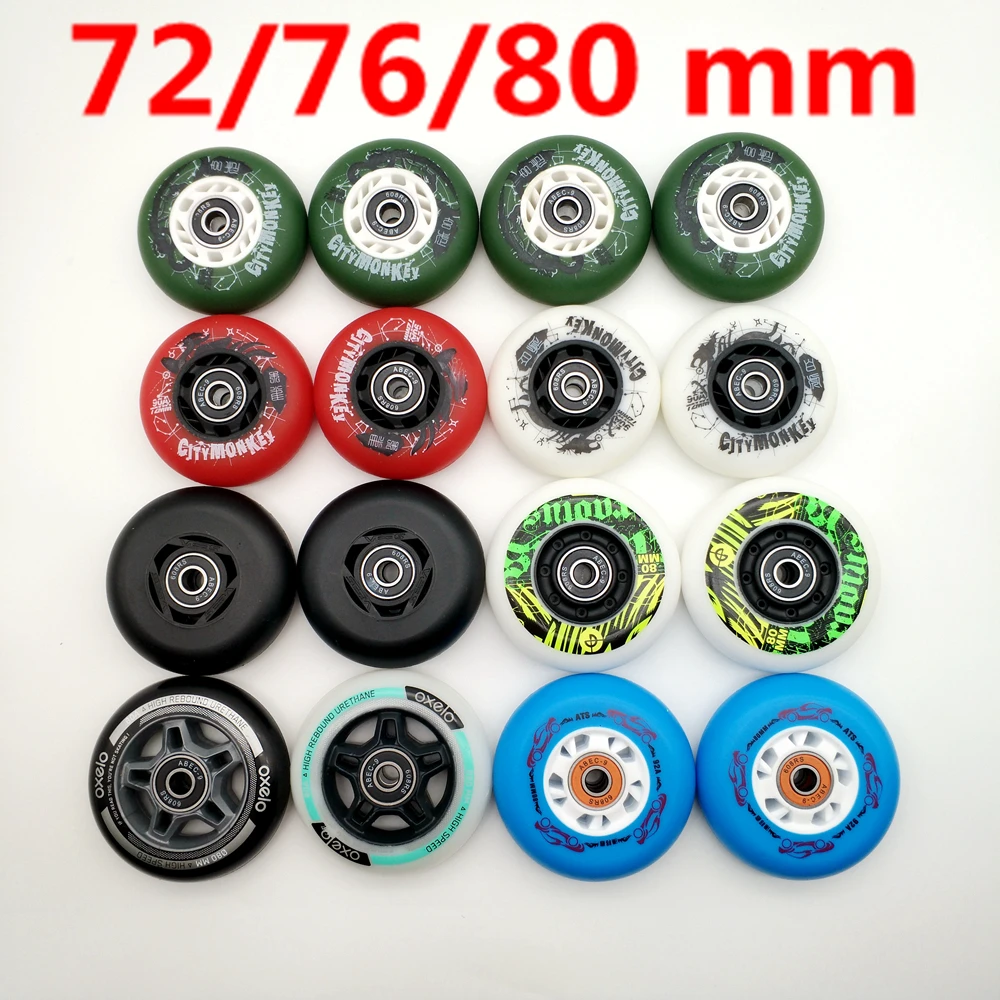 Free Shipping 80mm Roller Wheel Skate Wheel Inline Skate Wheel 80 Mm 76 Mm 72 Mm 85a 90a