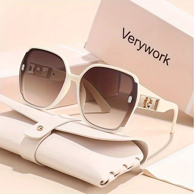 1 paire de lunettes de soleil carrées classiques rétro pour femmes, lunettes de soleil anti-UV, lunettes de soleil haut de gamme, choix de cadeau idéal 1