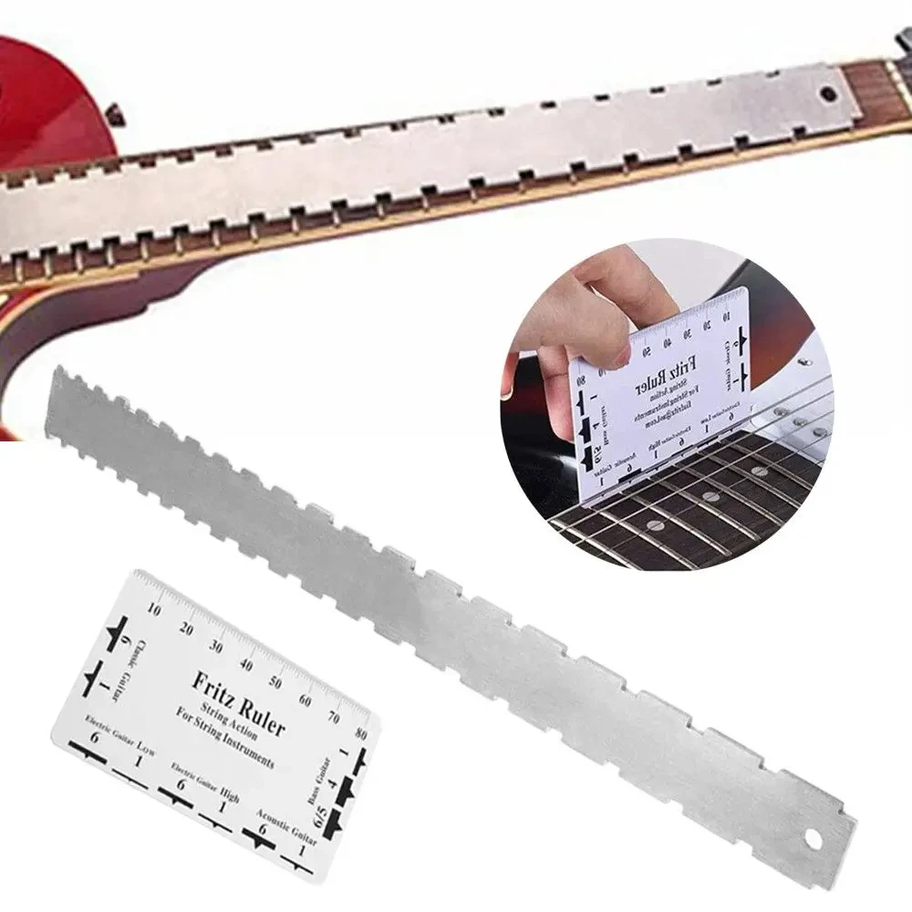 Guitar Neck Tool Notched Straight Edge Luthiers with String Action Ruler Gauge for Gibson Fender Electric Guitar