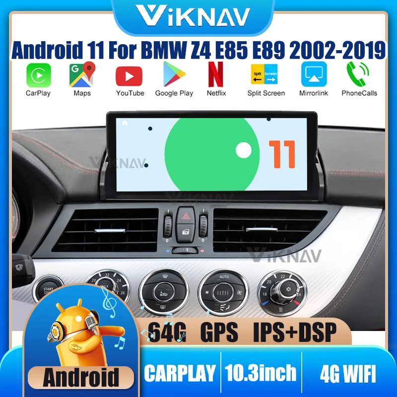 

10.3 inch Android 11 For BMW Z4 E85 E89 CIC 2002-2019 Multimedia Player Auto Radio GPS Navigation Car DVD Player Touching Screen