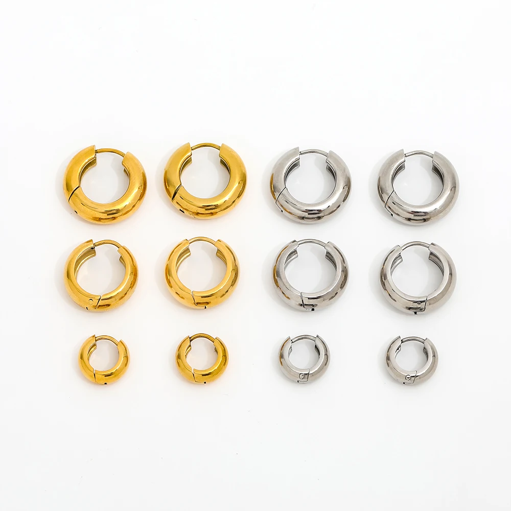 Joolim Jewelry Waterproof & Tarnish Free Minimalist PVD New Small Circle Huggie Stainless Steel Earring for Women