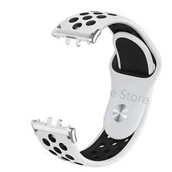 Breathable Soft Silicone Adjustable Sport Wristband Bracelet - Galaxy Fit 3 (24 black and white)