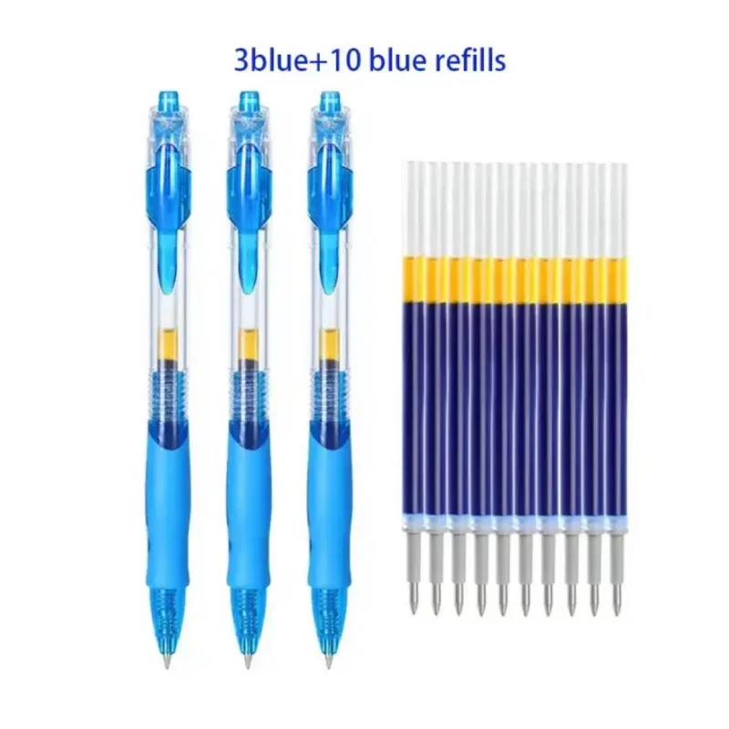 6/30 Stück einziehbares Gelschreiber-Set mit schwarzer/roter/blauer Tinte, Kugelschreiber zum Schreiben, Nachfüllungen, Bürozubehör, Schulbedarf, Schreibwaren – Detail 2