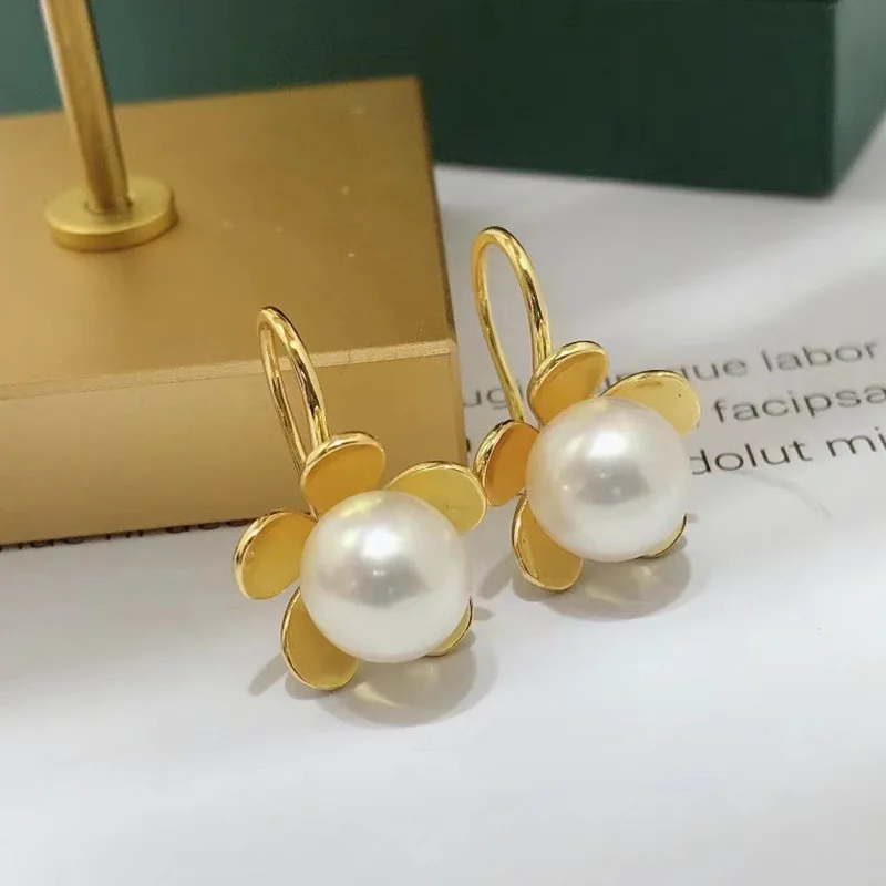 

charming south sea 8-9mm perfect round pearl earring earings for women pearl earrings silver 925 jewelry earings