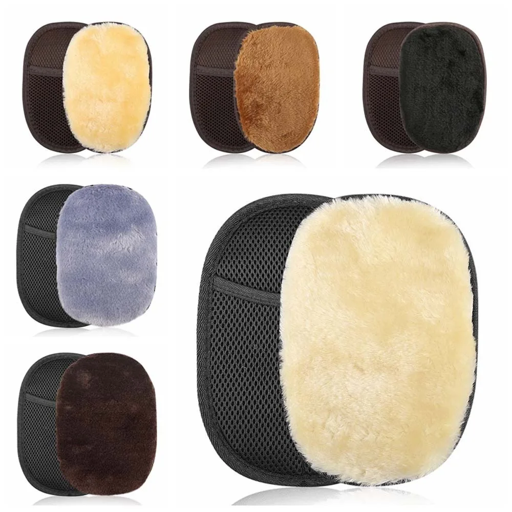 Shoe Gloves Shoe Care Brush Shoes Cleaner Soft Wool Plush Polished Gloves Wipe Shoes Handbag Brushes Leather Care 3