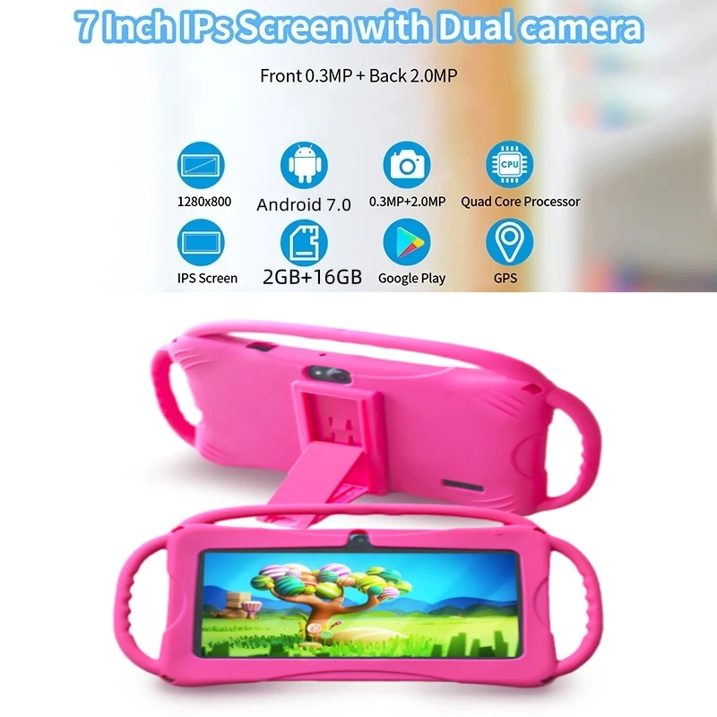 Learning Toys tablet for kids tablet 7-inch 2 + 16GB Bluetooth 4.0 5GWiFi Android 7.0-inch HD screen children's toys
