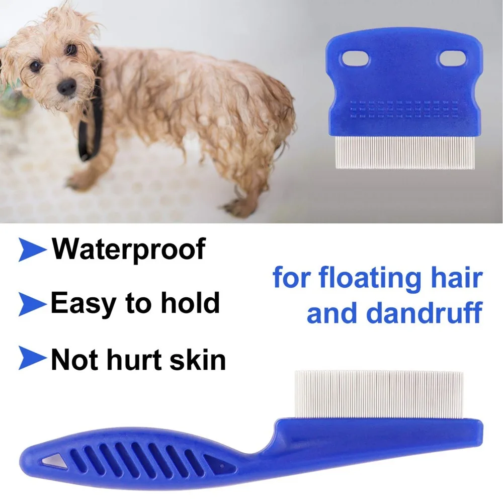 Pet Hair Brush Dog Grooming Comb Pet Tick Remover Tool Cat Dog Comb Flea Lice Remover