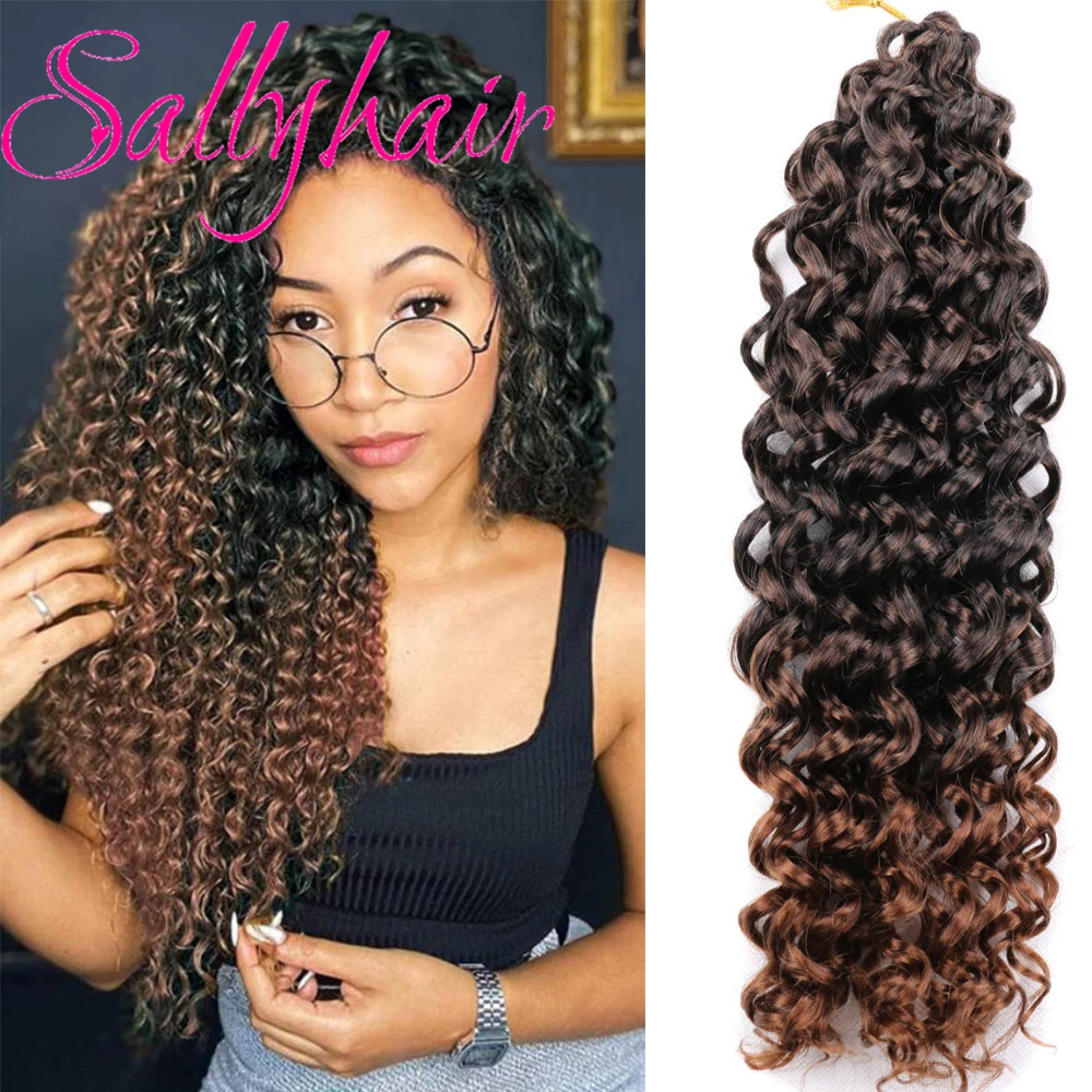 Sallyhair Synthetic Deep Wavy Crochet Hair 18inch Curly Braids Hair Afro  Gogo Curls Strands Crochet Braiding Hair Extensions| | - AliExpress