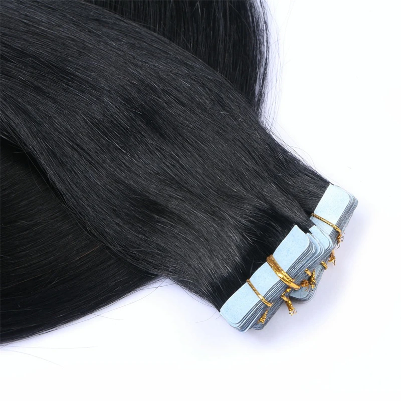 Tape In Straight Human Hair Extensions Brazilian Hair Adhesive Extensions Real Human for Women Skin Weft Black Brown