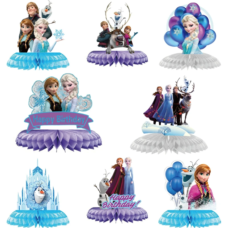 thumbnail image 1 of Decoración para fiesta de cumpleaños de Frozen de Disney, vajilla de Anna, Elsa, Reina de las Nieves, color rosa y azul, servilletas de papel, platos, vasos, baby shower para niños, 1 of 5