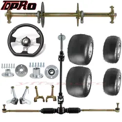 810mm kart Rear Axle Kits / 5'' Tyre / Steering Wheel /Hub for Go Kart Cart Cart Trike ATV Four Wheeler Mini Trike Drift