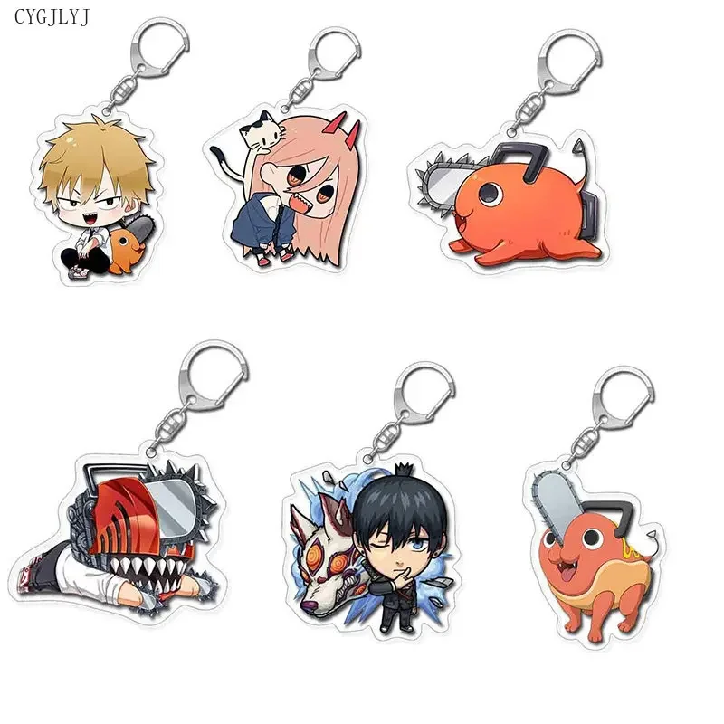 

Anime Man Pochita Cosplay Key Chain Cartoon Two-sided Keychain Transparent Acrylic Pendant Chaveio For Friends Christmas Gifts