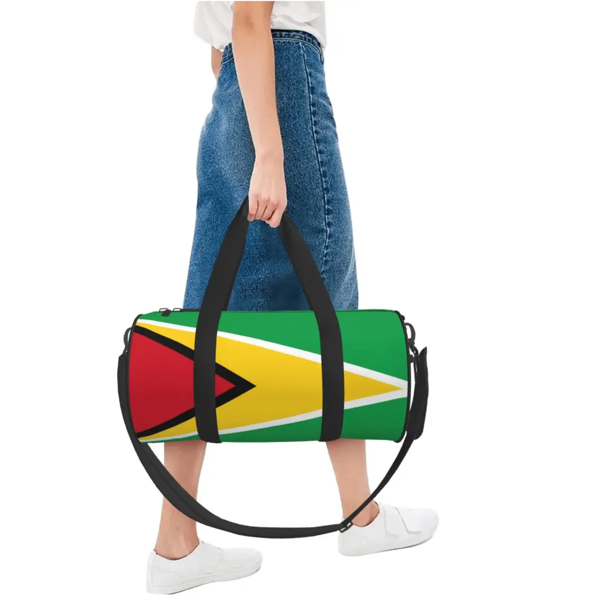 Gym Bag Guyana National Flag Sports Bag with Shoes Cool Men's Outdoor Design Handbag Cute Travel Fitness Bag 5