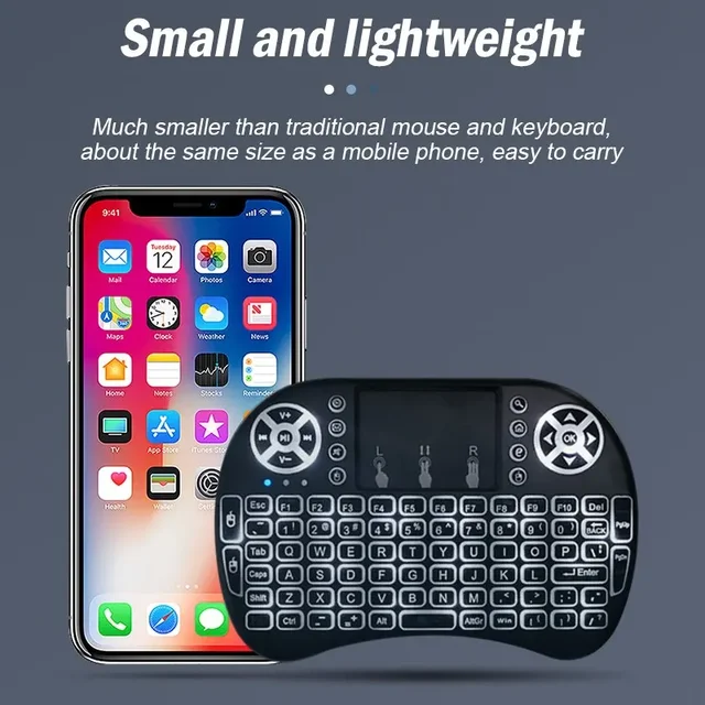 2.4Ghz Wireless Mini Keyboard Backlight English Russian Spanish Air Mouse Remote Touchpad for Android TV Box Digital Computer i8 - Image 4