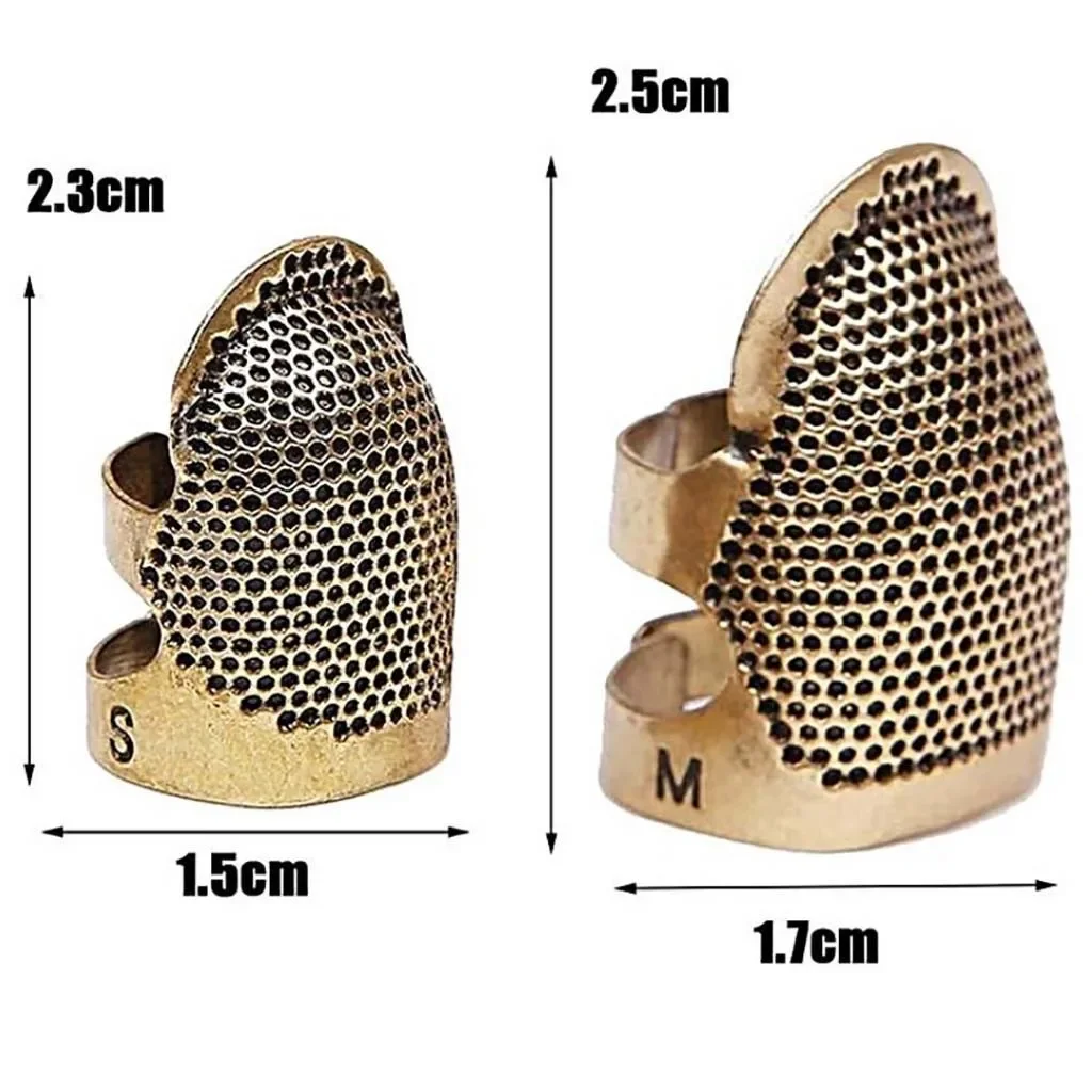 

PC Sewing Thimble Finger Protector Brass Coppers Metal Shield Pin Needlework Quilting Stitch Craft Sewing Accessorie