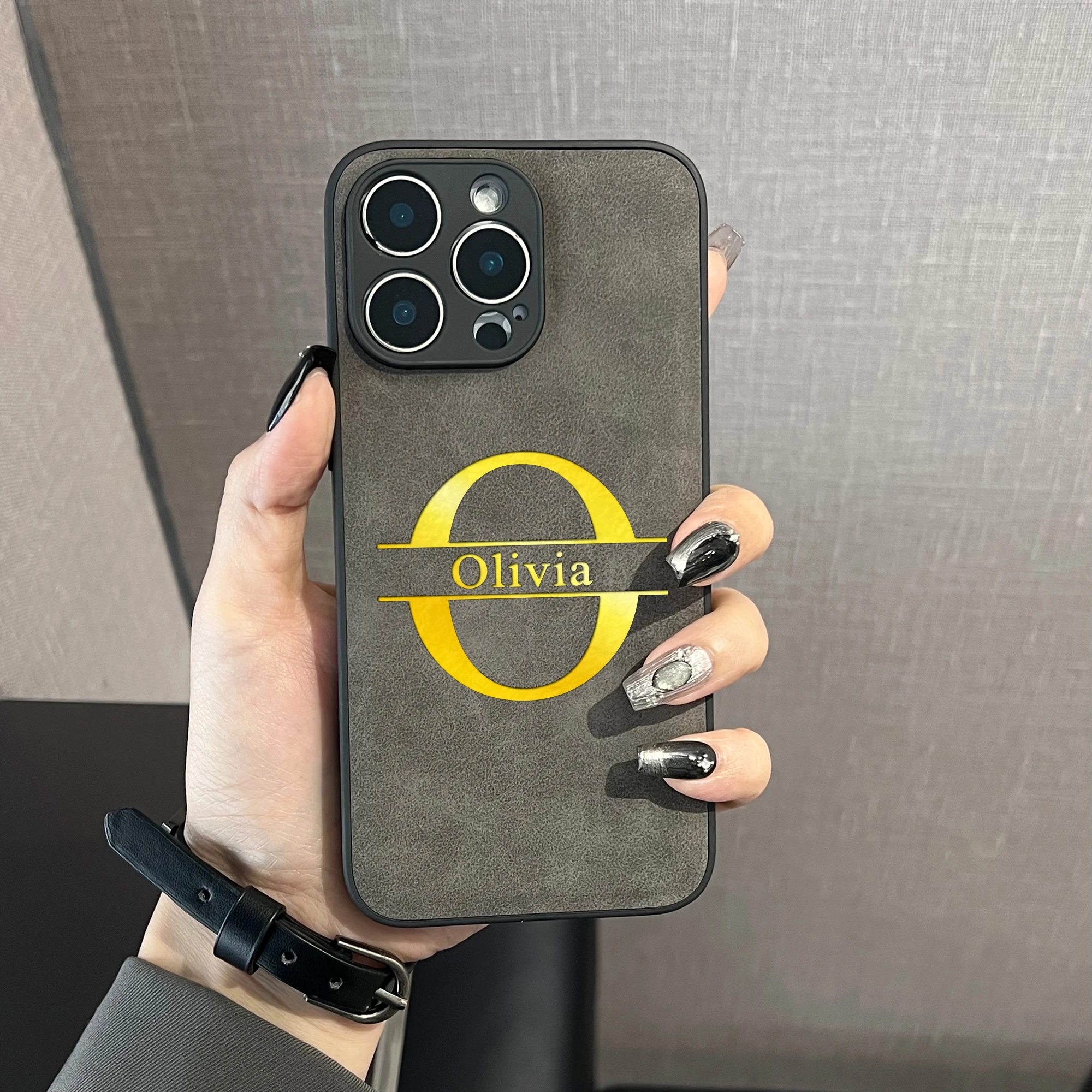 Personalized Name Initials Engraved Big Letters Phone Case for iPhone