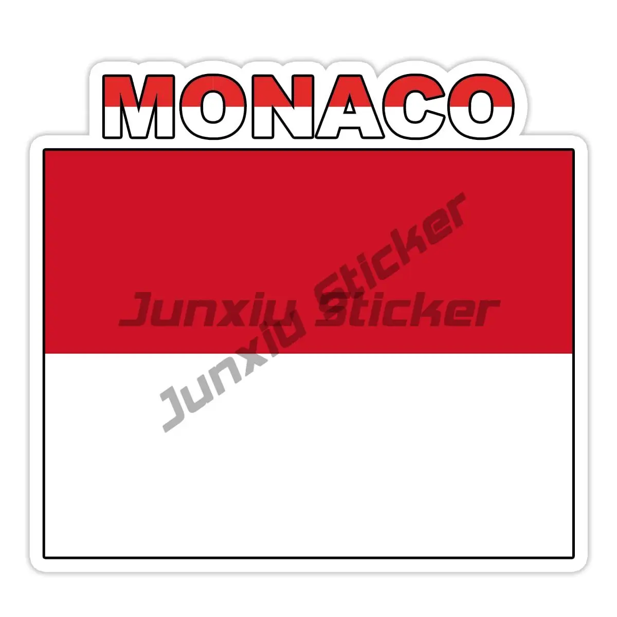 Monacan Coat of Arms and Flag Oval Sticker for Bumper, Laptop, and More