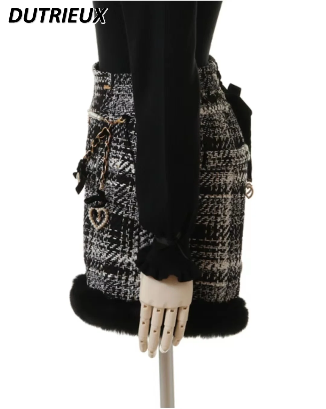 Autumn Winter 2023 Japanese Mine Series Sweet Girl All-Matching Wooden High Waist Shorts Burrs Slim Wide Short Pants for Women