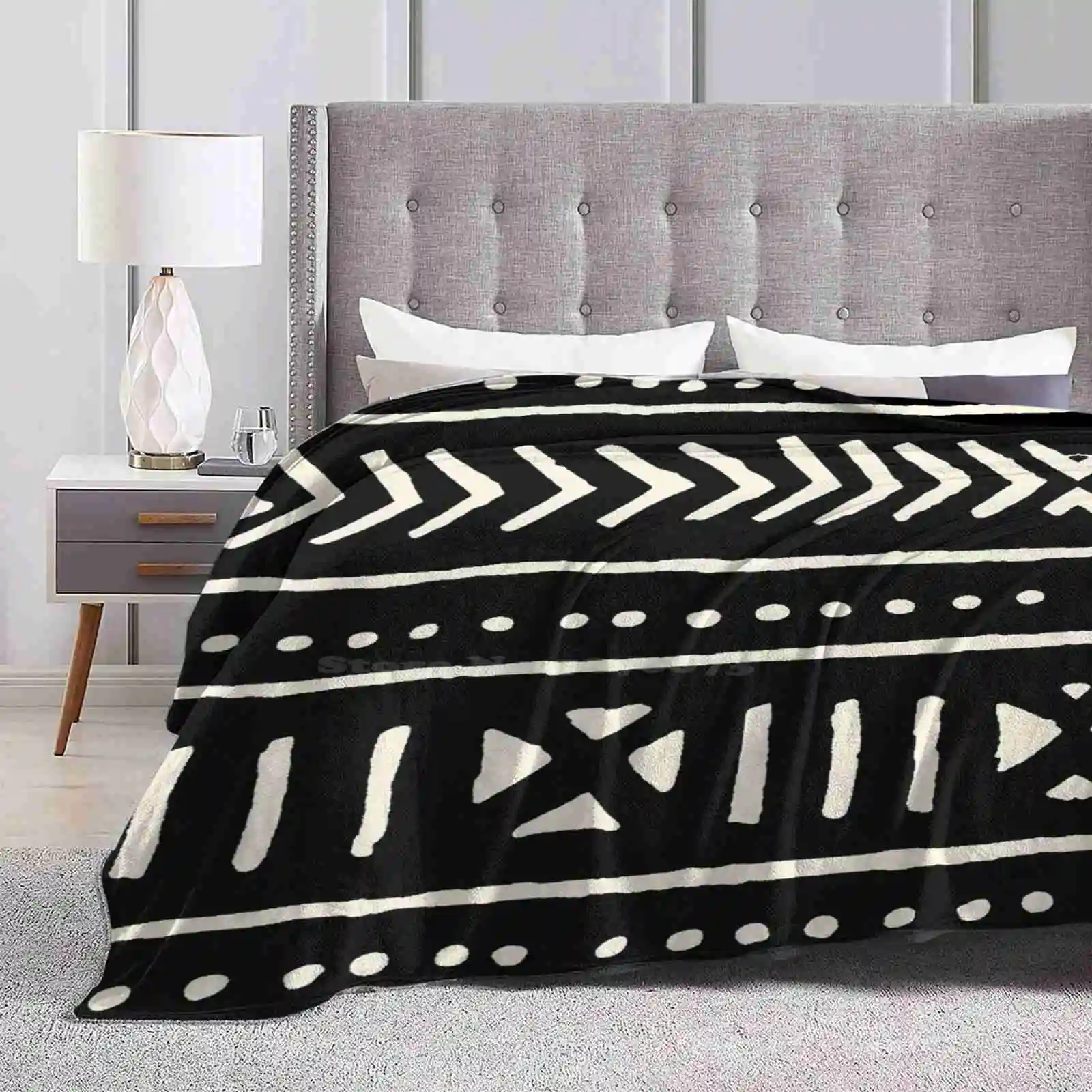 

African Mud Cloth Black And White Soft Warm Throw Blanket African Mud Cloth African Tribal African Ethno Black Mud Africa Mud