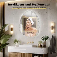 Unique Frameless Mirror LED Light Bathroom Mirror Wall Mounted Backlit Vanity Mirror Designed with Touch Sensors Dimmable Defog - Image 6