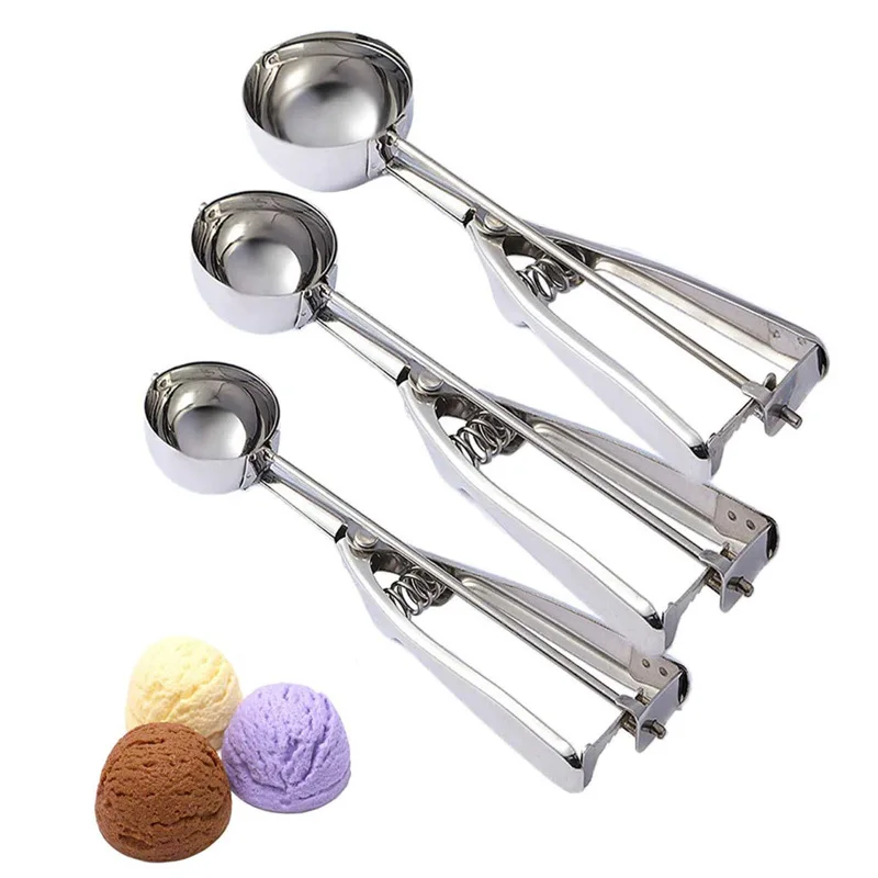 Stainless Steel Ice Cream Scoop Ball Digger Handmade Ice Cube Mold Easy Demoulding Kitchen Accessories ice cream scoop ice cube scoop