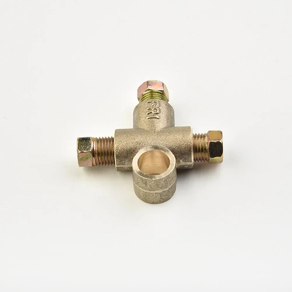 1 X Brake Pipe Unions 3Way Brake T Piece Tee With 3 Male Nuts Short Union Metric M10 3/16" Pipe 10mm Car Truck Accessories
