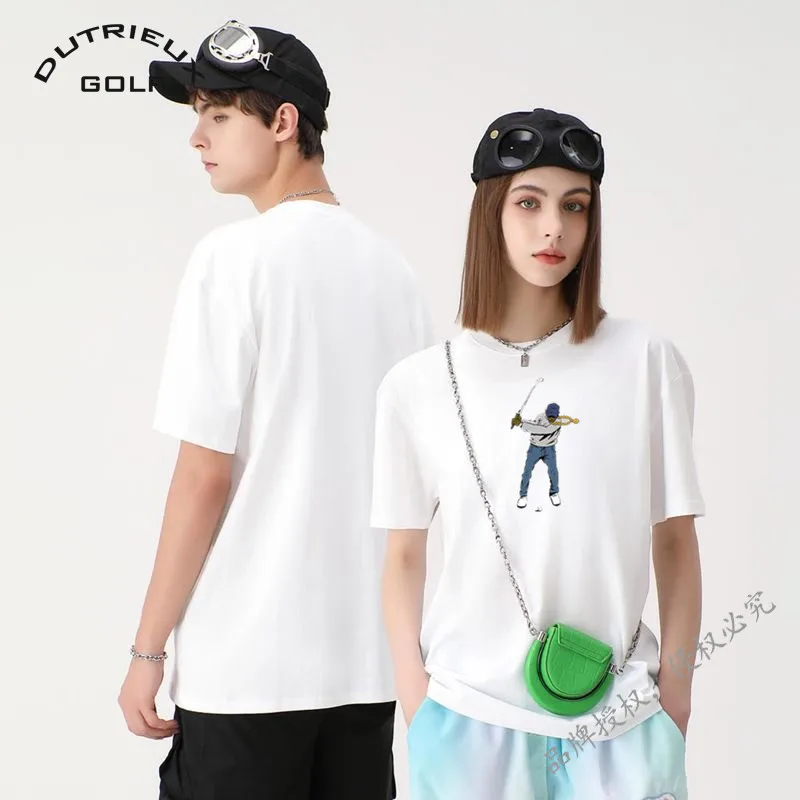 

Мужской костюм для гольфа, Корейская Роскошная футболка с короткими рукавами для гольфа, повседневный Быстросохнущий Топ, Женский костюм для гольфа, лето 2024