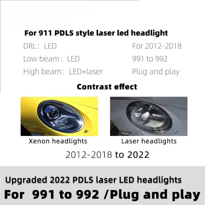 포르쉐 911 991 LED 헤드라이트를 2017-2023 매트릭스 LED 헤드라이트로 업그레이드하는 새로운 제품 아이디어 (2012-2023) - 992 & 991.2 991.1 호환