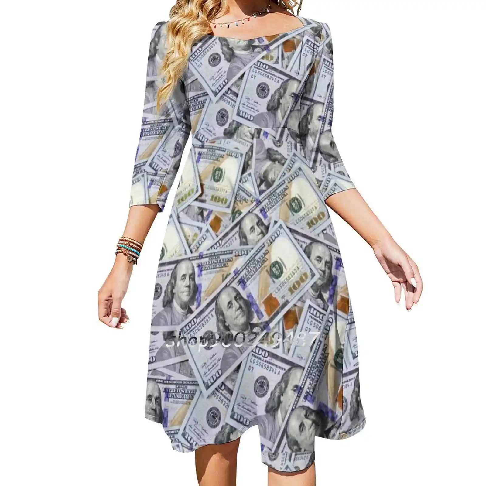 green emerald velvet dress Chiffon Dresses Fashion Female Elastic Waist Short Sleeve Pleated Casu