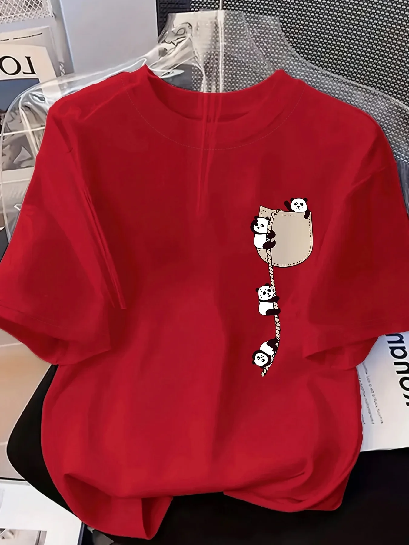 Fashion New Design - Women's Round-neck Panda Print Fashion Short-Sleeved Summer Casual T-shirt women clothes Summer Streetwear 2