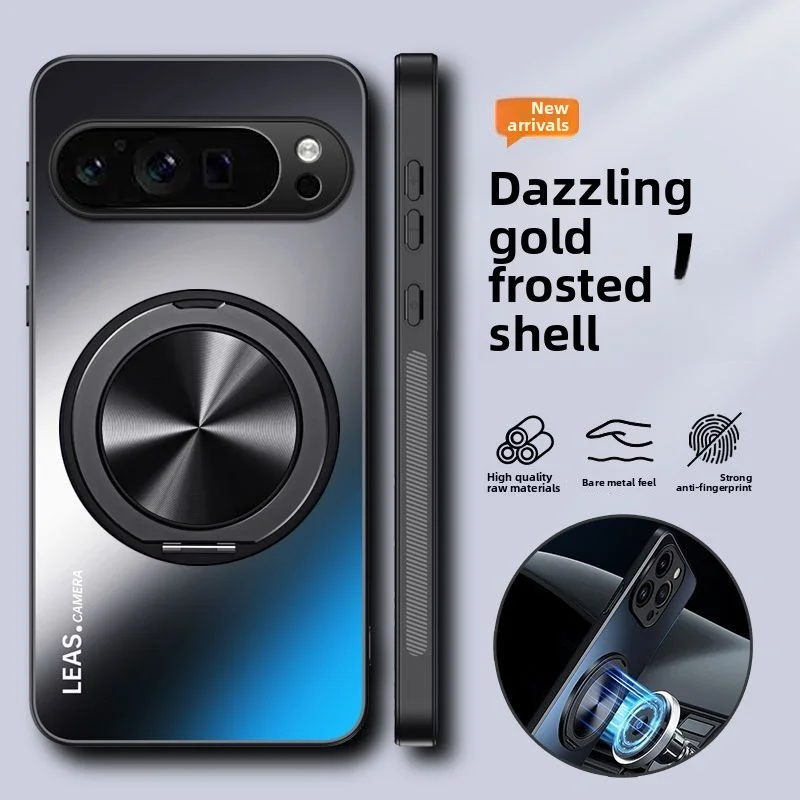 Hard Matte Ring Stand Magnetic Protective Back Cover Case