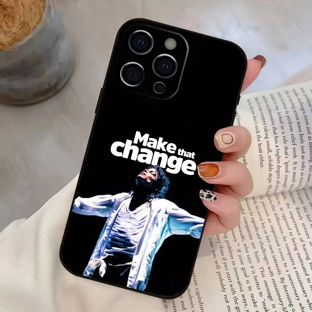 King of Music Michael Jackson Soft Black Phone Case Cover