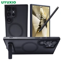 UYUXIO Magnetic Mobile Phone Case with Kickstand for Samsung Galaxy S25 S24 S23 Ultra FE S22 Plus Cover Stand Cases with Holder 1