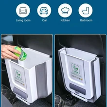 Cozinha dobrável lata de lixo criativo portátil carro lata de lixo para banheiro armário de cozinha porta de armazenamento de cozinha wall-mounted