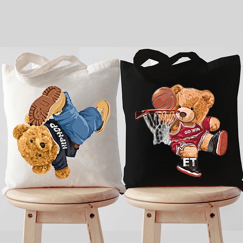 Teddy Bear Graphics Borse Da Donna Harajuku Animal Shoulder Bag Fashion Sports Bear Tote Bag Shopping Bag Side Bag For Ladies