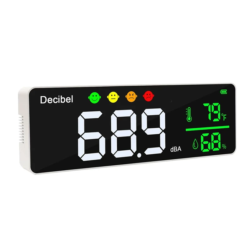 

New 3-In-1 Decibel Meter Sound Level Reader + Humidity & Temperature. Classroom Noise Meter, SPL & DB Meter For Wall Mounted