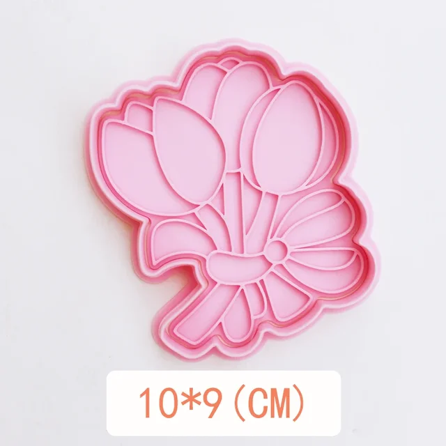 Mother's Day Flower Tulip Cookie Mold Cookies Cutter Frosted Biscuit Mold Press Thickened Fondant Cutting Mold Cake Baking Tool 6