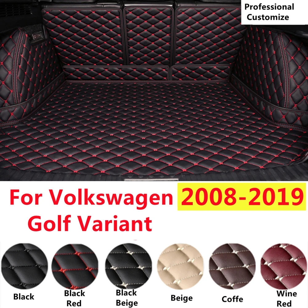 

SJ Full Set Custom Fit For Volkswagen VW Golf Variant 08-19 XPE Leather Car Trunk Mat Tail Boot Tray Liner Cargo Rear Pad Cover