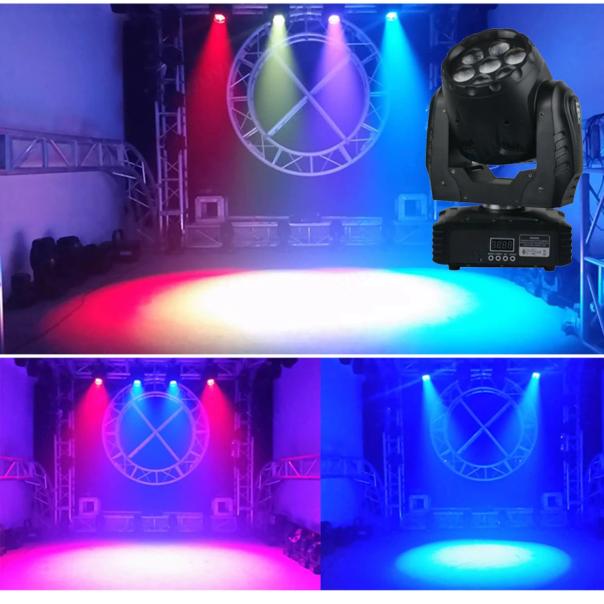 

7X15W LED Zoom Wash Moving Head Professional Light with RGBW Fullcolor for DJ Stage Party Home Theater