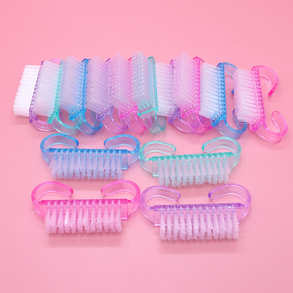 Cleaning Nail Brushes Tools Colorful Plastic Dust Cleaner Art Manicure Pedicure Powder Soft Remover Brush 50Pcs/Lot