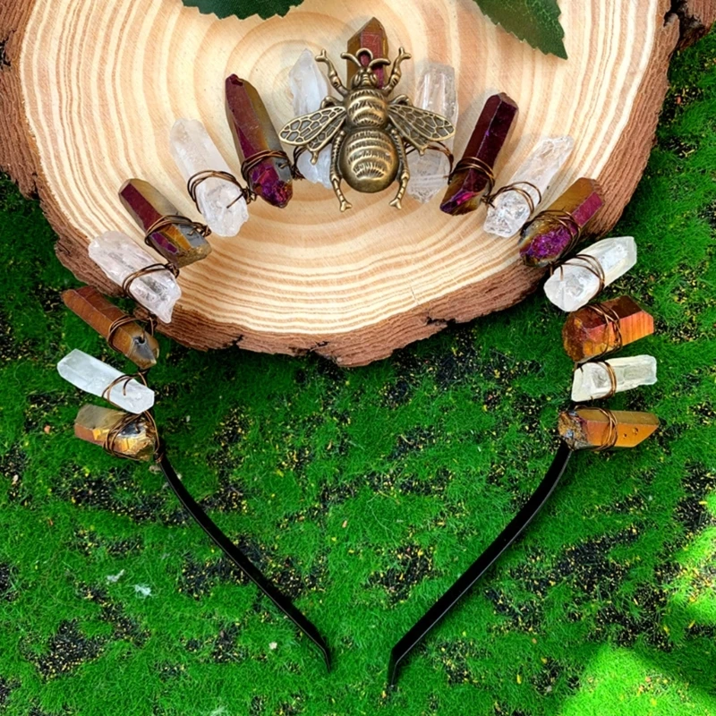 

Роскошная повязка на голову для женщин, металлическая повязка на голову с кварцевым декором, повязка на голову для свадебной