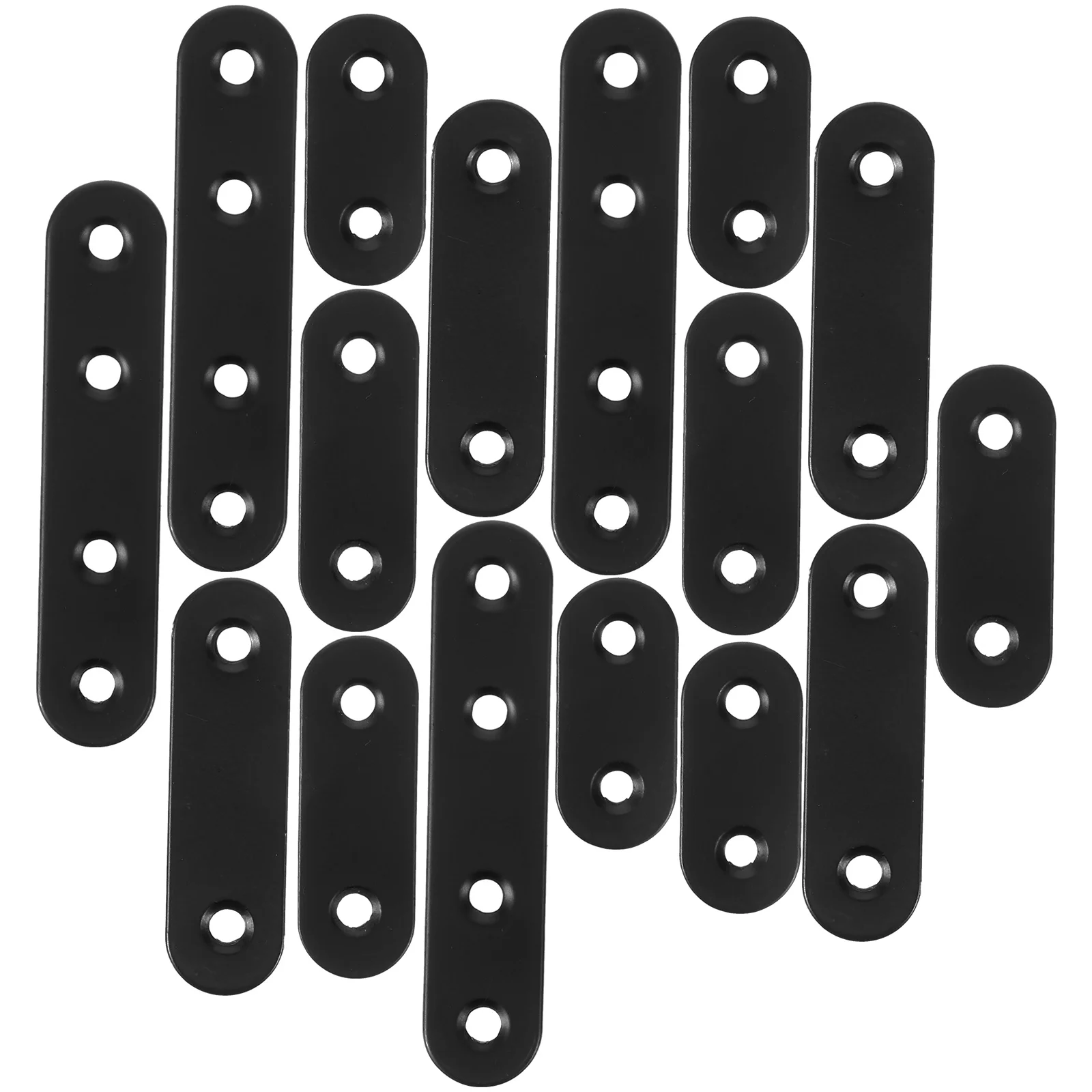 

24pcs Flat Plate Brackets Straight Flat Braces Metal Brace Brackets Mending Brackets