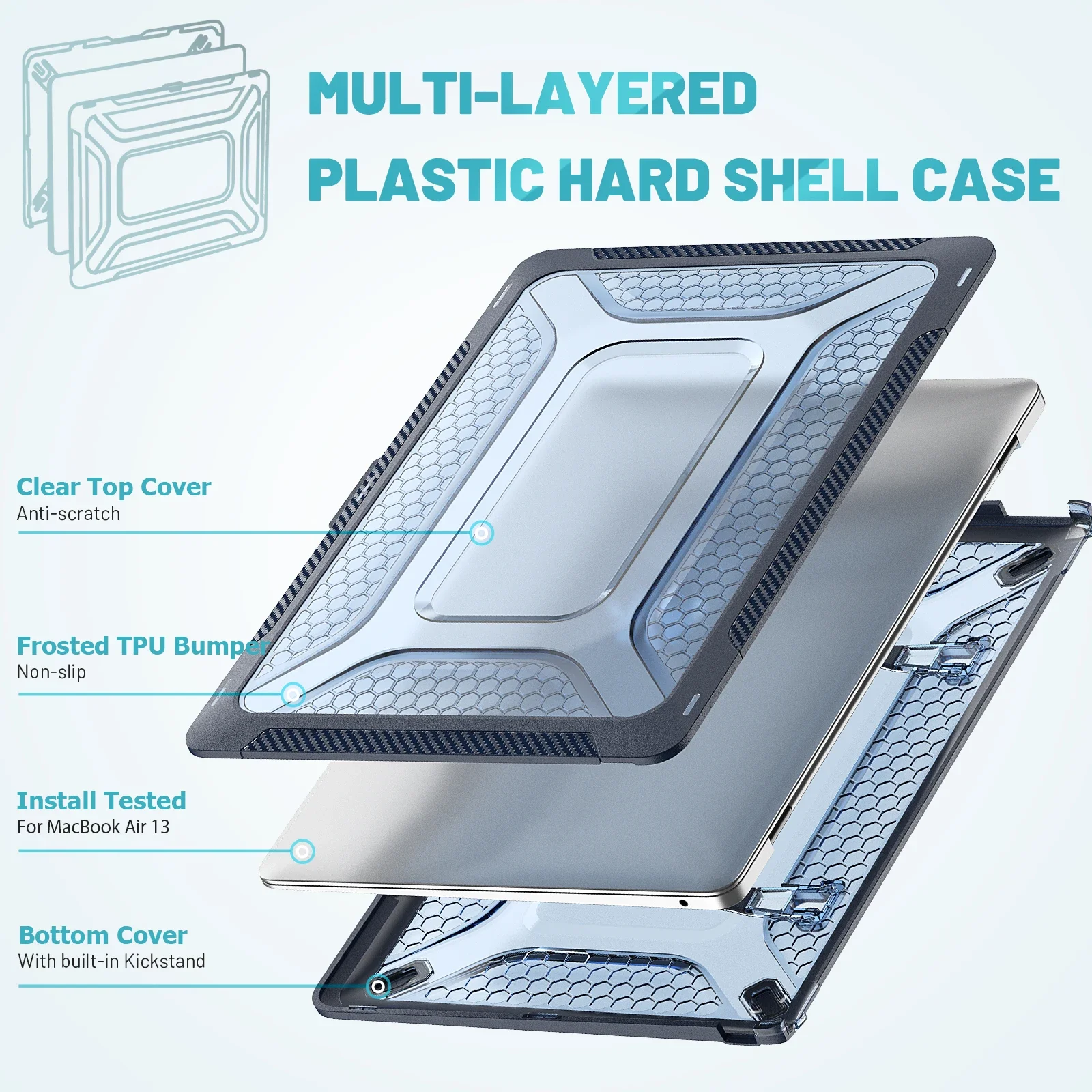 Protetores à Prova de Choque para Macbook Pro 13 Polegada A2338 m2 m1 Laptop Substituir Tampa A2289 A2159 A1706 A1989 A1708 Mac Mac Cases - Imagem 3