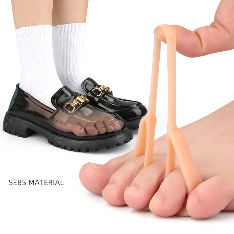 Silicone Foot Finger Separator With 3 Holes Overlapping Toe Straightener Daily Bunion Corrector Pedicure Care Tool 1Pair toe separators toe spreader toe corrector finger toe separator