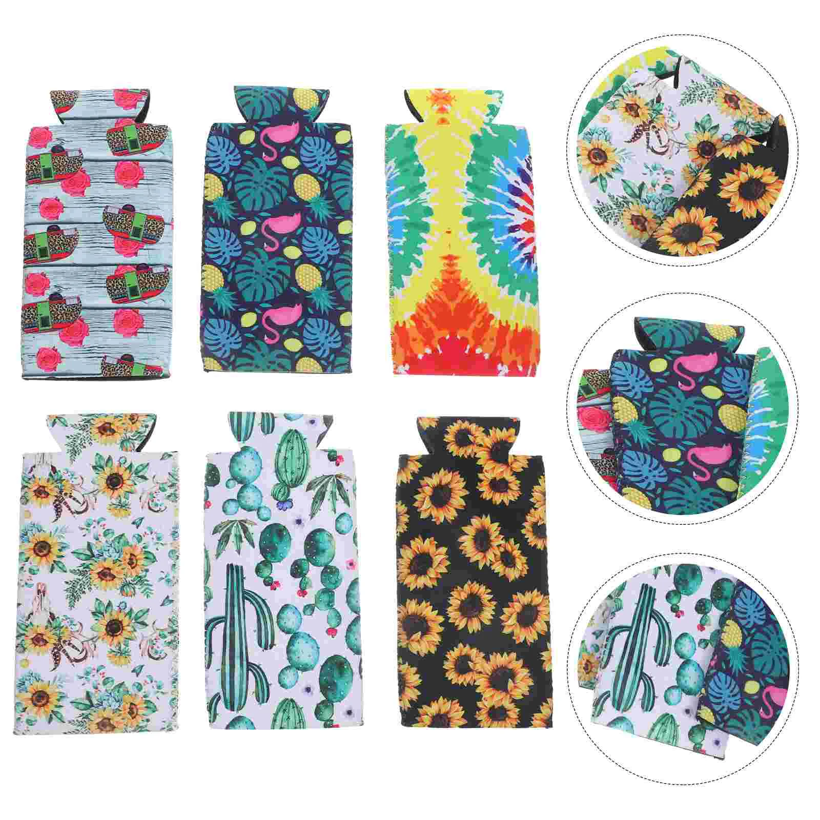 

6 Pcs Halloween Can Set Water Bottles Ring-pull Cover Neoprene Insulated for Cans