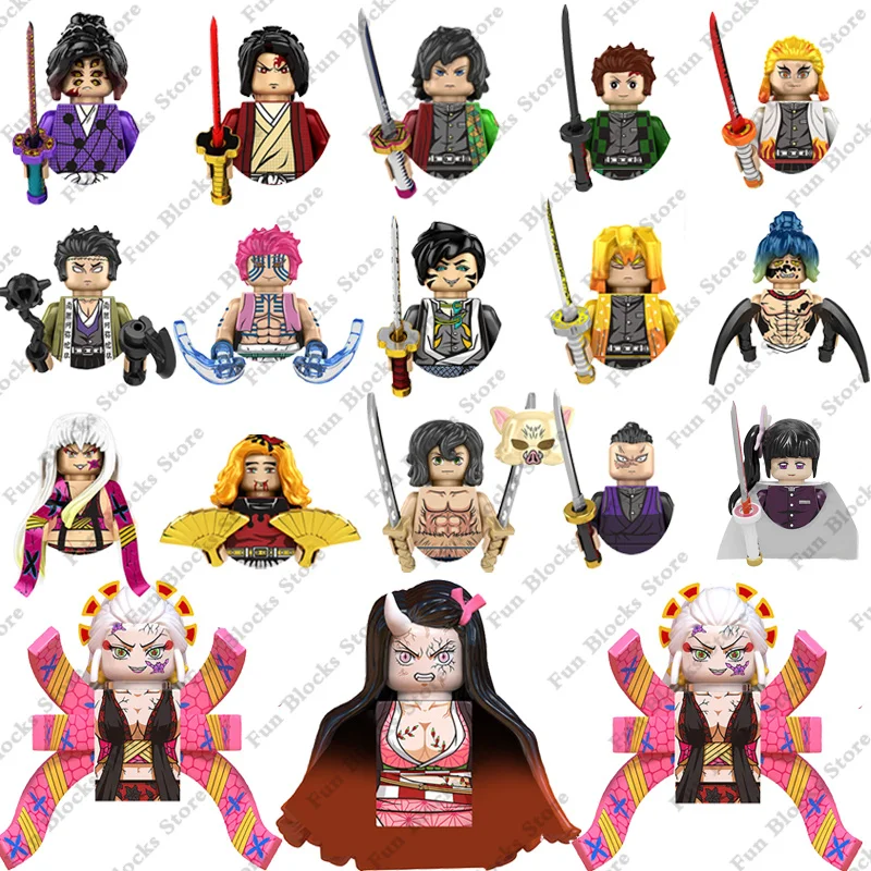 Hot Anime Demon Slayer Mini Action Figure Kimetsu No Yaiba Model Bricks Kochou Shinobu Kamado Tanjirou Nezuko Blocks Giocattoli Per Bambole