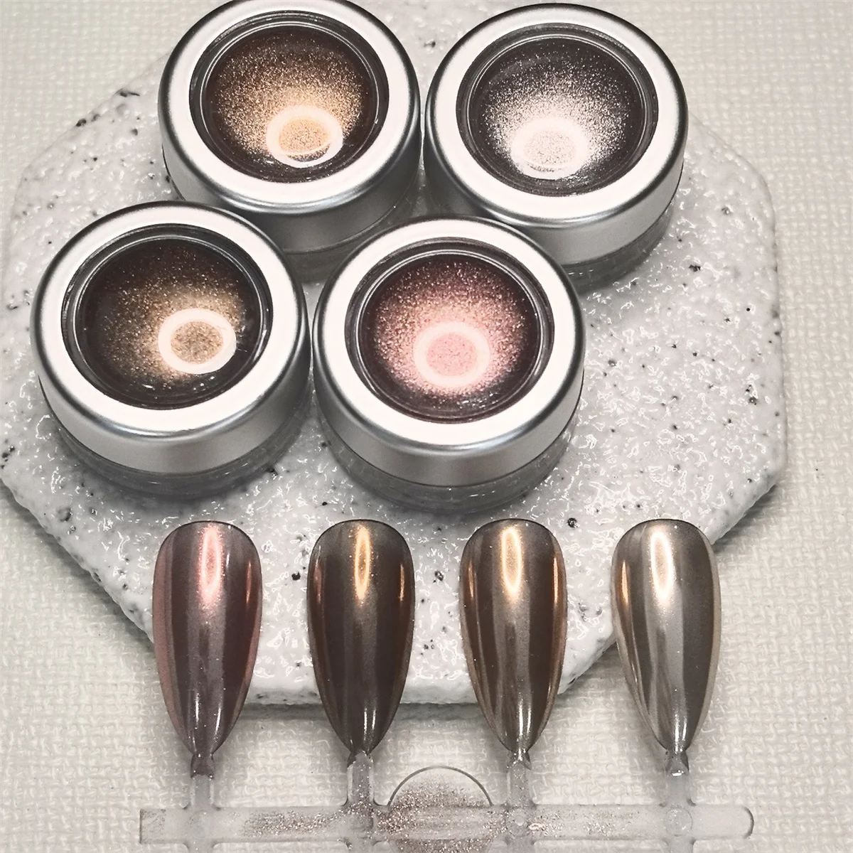 Magic Mirror Nail Sparkling Powder Gold Silver Pigments Trendy Dust Cleaning Nail Art Creation Accessories Tools 4pcs Winter nail powder nail glitter nail pigment nail decoration nail decorations