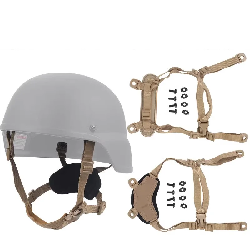Sottogola Per Casco Con 4 Punti Di Attacco E Bulloni – Nastro In Nylon Nero, Universale, 95g