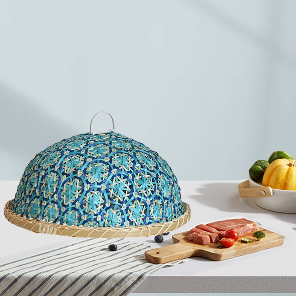 Cesto Di Frutta In Bambù Intrecciato A Mano - Con Coperchio A Rete Anti-Insetti - Foto 11