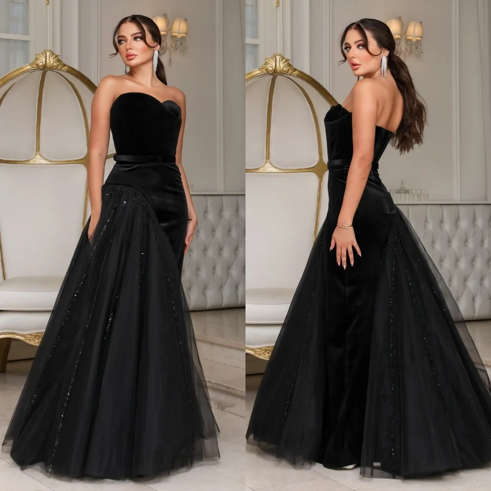 floral formal dress plus size ZAPAKA Women Green Plus Size Prom Dress with Slit Tulle A line Spaghetti  Straps Appliqued Corset Long Party Dress with Sequins main image 1